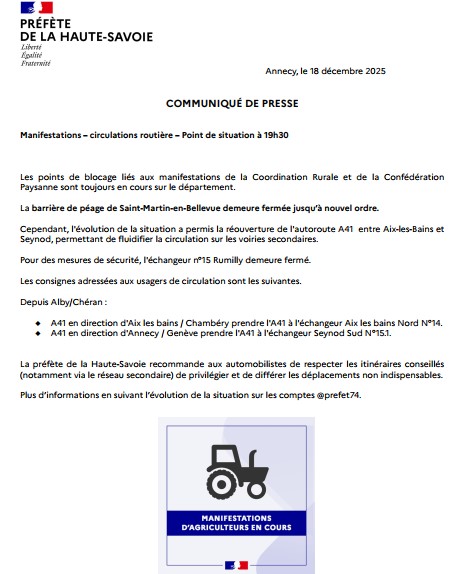 #BlocagesAgricoles🔴Point de situation à 19h30. Plus d'informations en consultant le communiqué de presse ici ↘️
