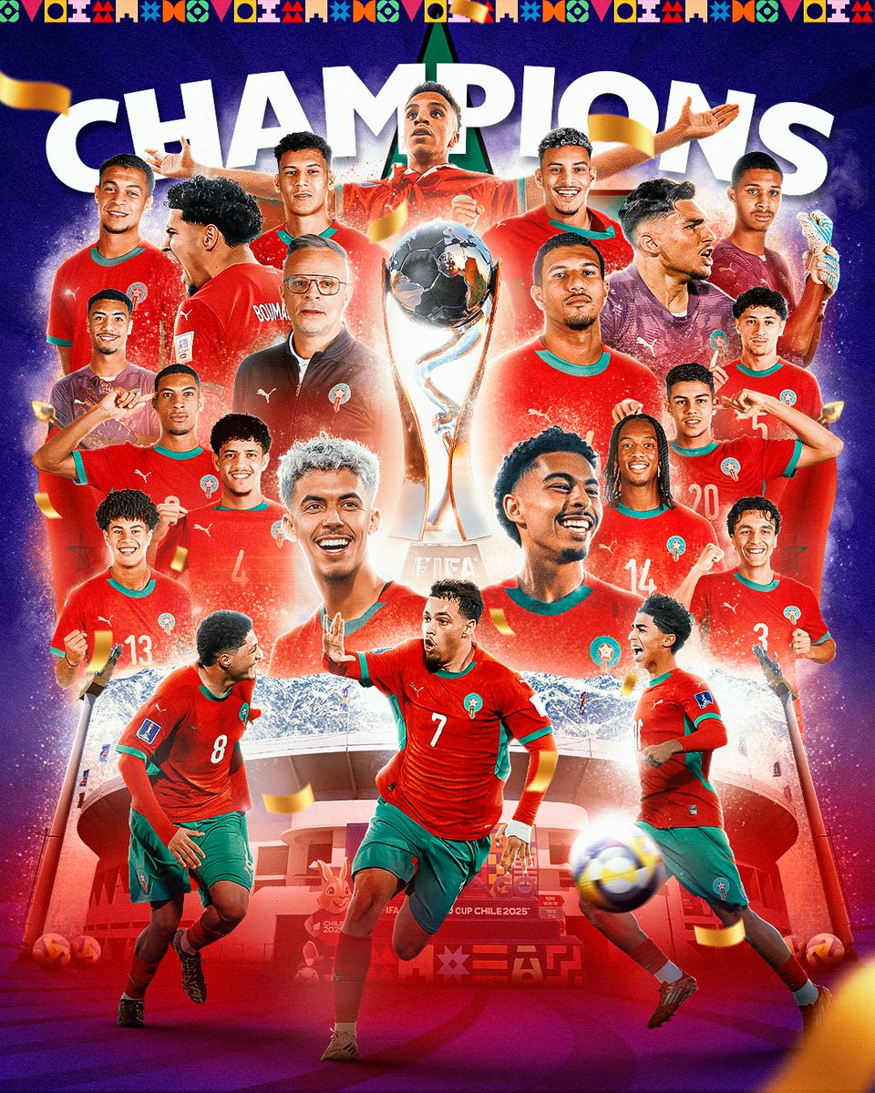 nahuelzn's tweet photo. 🏆🇲🇦 Tranqui el año de Marruecos

✅ Campeones del Mundial Sub-20
✅ Campeones del Campeonato Africano de Naciones (selección local)
✅ Campeones de la Copa Árabe (selección local + medio oriente)

Le falta el broche de oro:
⏳Copa Africana 2025, a jugarse en Marruecos https://t.co/eJNwAq5p9b