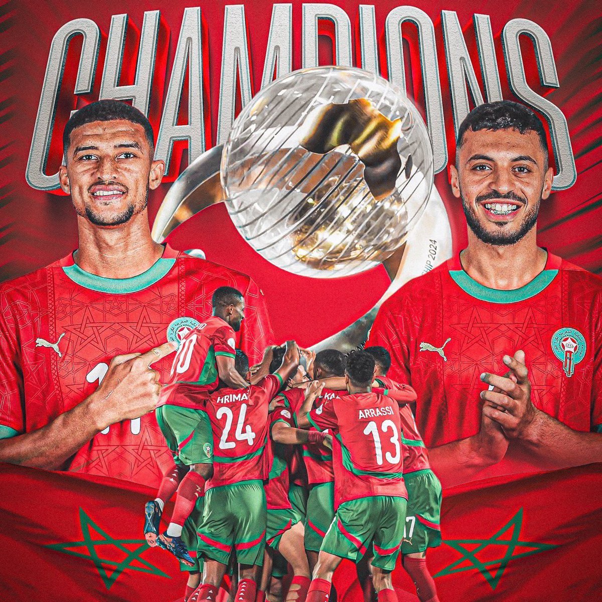 nahuelzn's tweet photo. 🏆🇲🇦 Tranqui el año de Marruecos

✅ Campeones del Mundial Sub-20
✅ Campeones del Campeonato Africano de Naciones (selección local)
✅ Campeones de la Copa Árabe (selección local + medio oriente)

Le falta el broche de oro:
⏳Copa Africana 2025, a jugarse en Marruecos https://t.co/eJNwAq5p9b