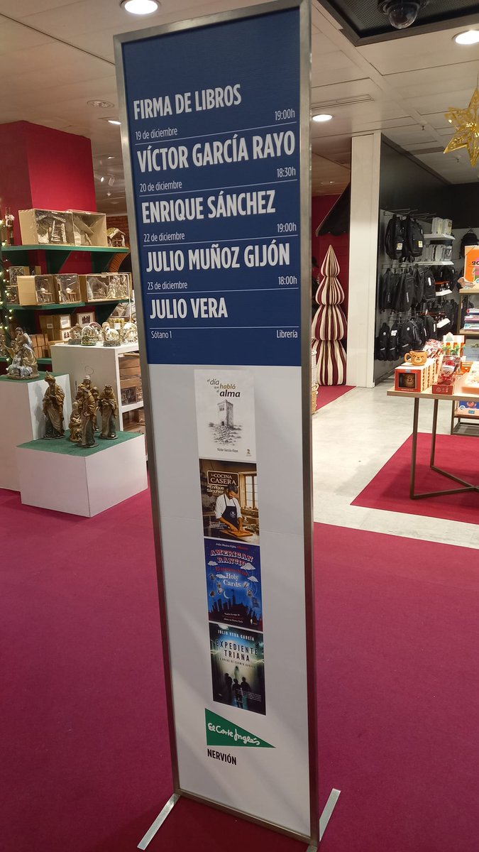 Comparto terna con los queridos <a href="/Enrique_chef/">Enrique Sánchez</a> <a href="/rancio/">Rancio</a> y <a href="/julioveragarcia/">Julio Vera García</a> 
Por antigüedad rigurosa, por delante toreo yo.
Será mañana, en El Corte Inglés de Nervión, a las 19.00h.
¿Nos acompañáis?