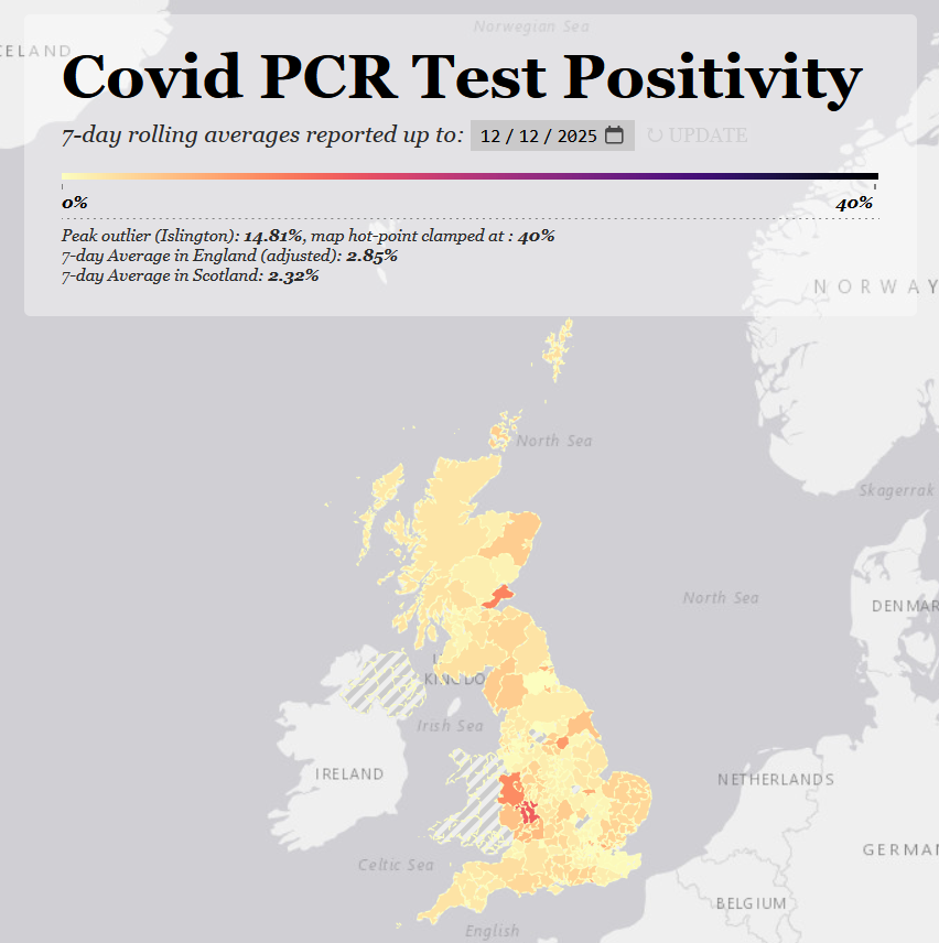 skeuomorphology's tweet photo. The PCR positivity map is out and even where there are hotspots it's (mostly) good news this week.

I'll cover covid first, then flu.

https://t.co/1phcyp7jth

1/8 https://t.co/5RNd5jZmRb