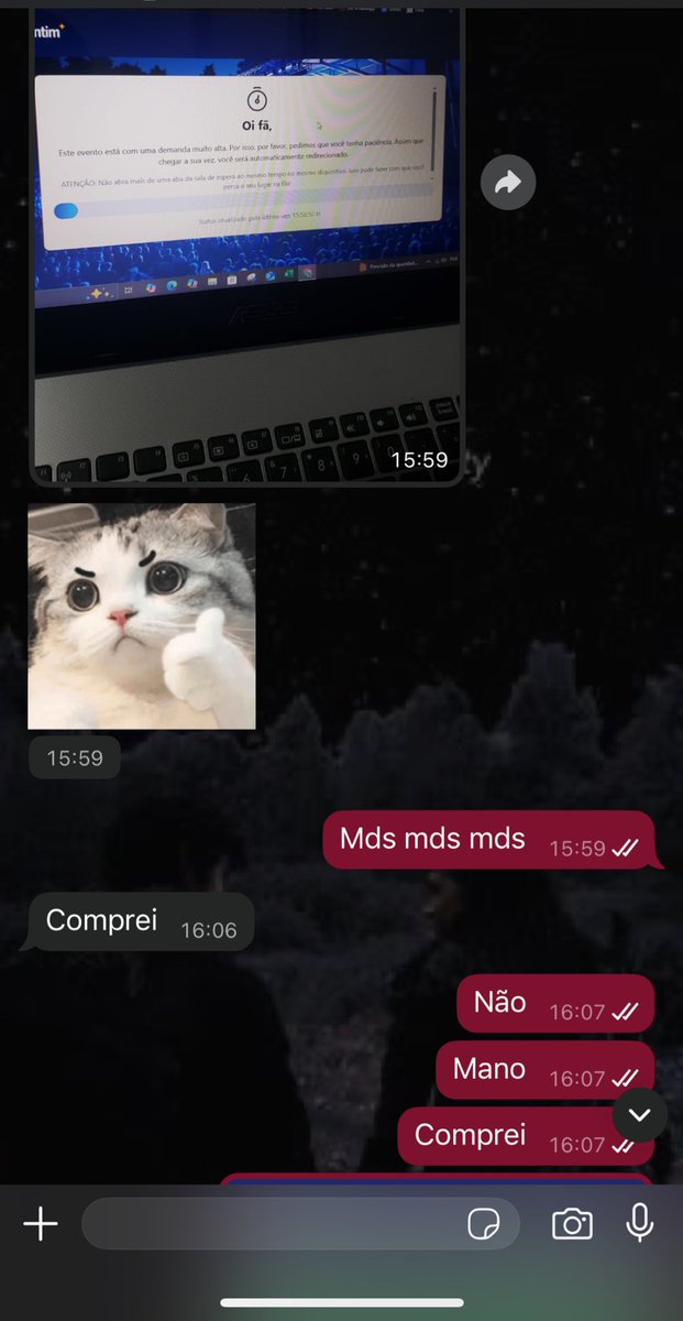 Eu sem querer tenho dois ingressos, o q o medo não faz