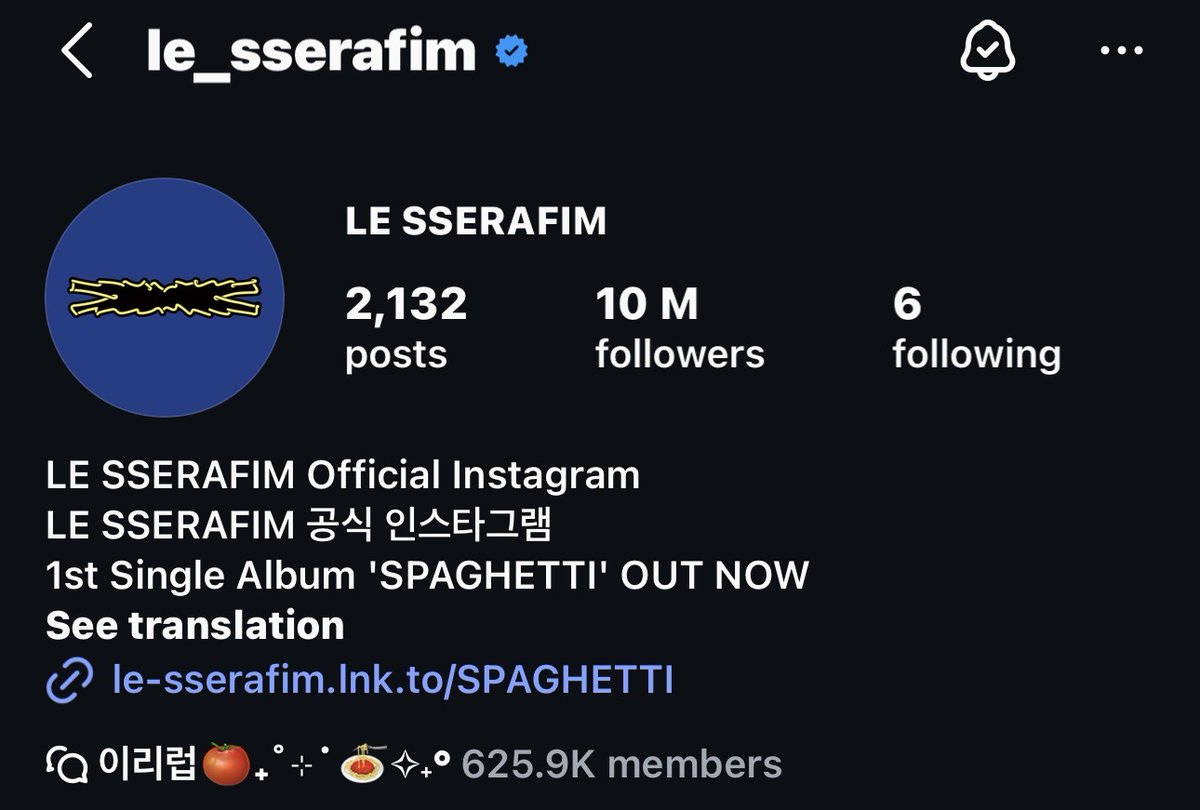 #LE_SSERAFIM Official Instagram has surpassed 10M followers!

— They are the 5th kpop girl group in 4th generation and 8th kpop girl group in general to do so.