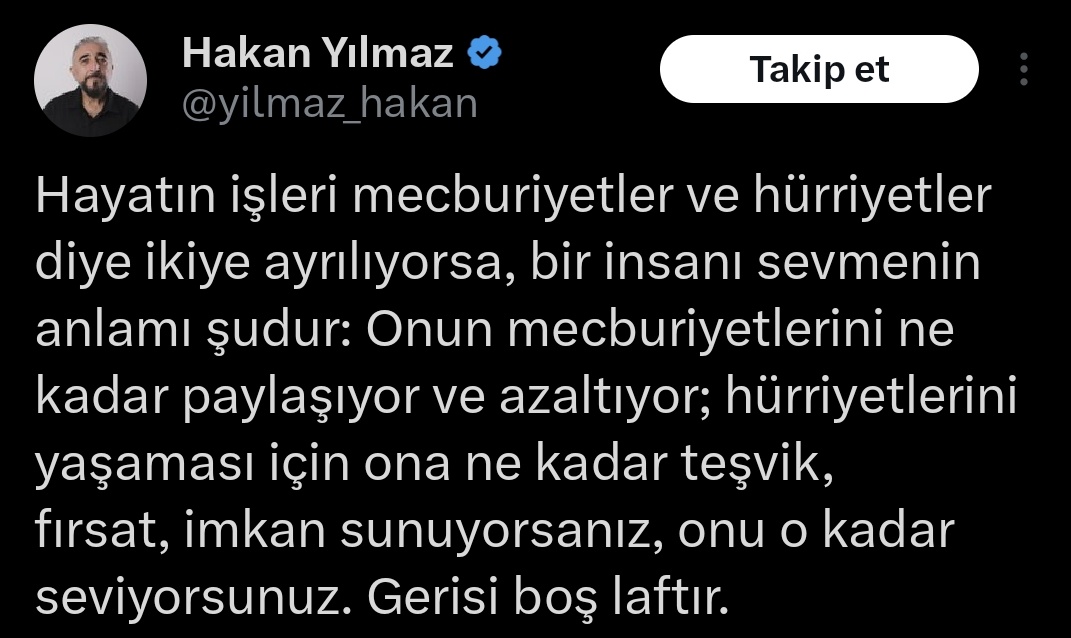 Bu. Seneler önce okuduğum ve hiç unutmadığım o tweet.