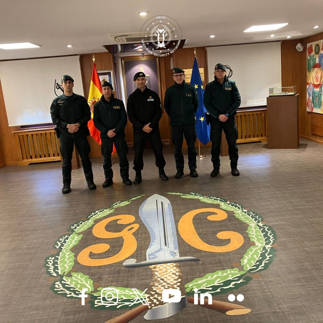 EU_HRSN's tweet photo. HRSN met with the Public Spaces+ project leadership at Guardia Civil La Rioja to coordinate training and capacity building for Police Forces in Ghana, Kenya, and Senegal. Discussions covered the HRSN framework, expert selection, review of the First Responders training package https://t.co/QyEi1m7Ojt