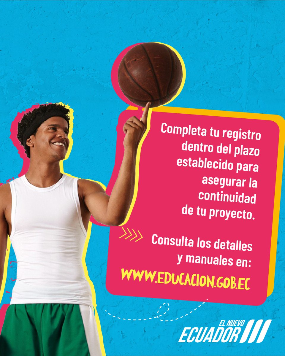 DeporteEc's tweet photo. 📢Si tienes un proyecto deportivo, asegúrate de cumplir con los plazos del #IncentivoTributario:
✅Nuevos proyectos: Tienes hasta el 22 de diciembre (23:59) para postular.
✅Proyectos en curso: El plazo para completar documentación vence el 30 de diciembre.
🇪🇨#ElNuevoEcuador https://t.co/7K14G00u9E