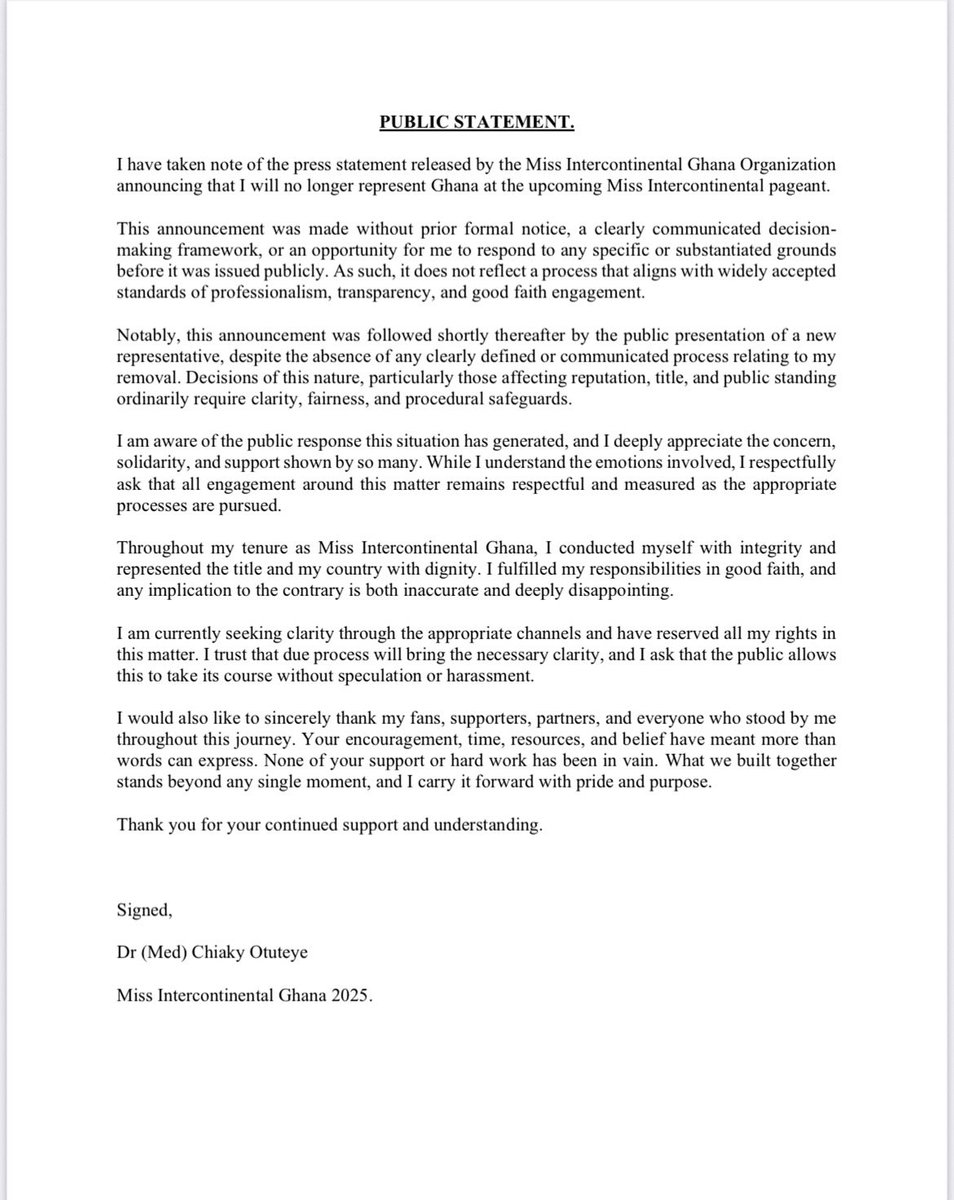 thechiaky's tweet image. I have shared a formal public statement for clarity.
Thank you for the concern and support. I ask that all engagement remains respectful as appropriate processes are pursued.