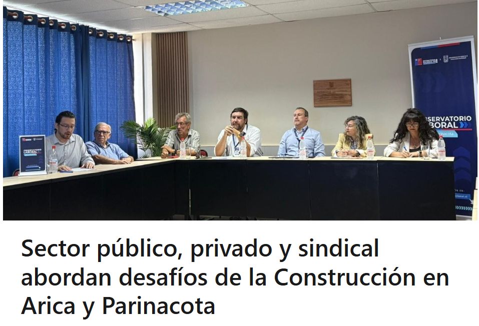 Sector público, privado y sindical analizaron los desafíos del empleo en #Construcción en #Arica #Parinacota en conversatorio del #ObservatorioLaboral
 📊 Más del 50% de demanda en obras públicas corresponde a trabajadores calificados y semicalificados 👉 buff.ly/Oe3jYlp