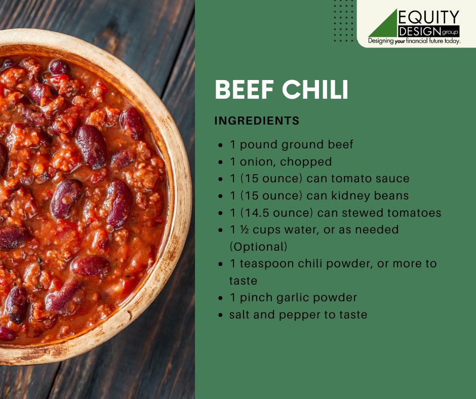 EDG_4U's tweet image. 🌟 Slow-simmered spices and tender beef make this chili the ultimate comfort food for kickoff! 🏆🌶️ #TailgateFavorites #TexasTradition #EquityDesignGroup