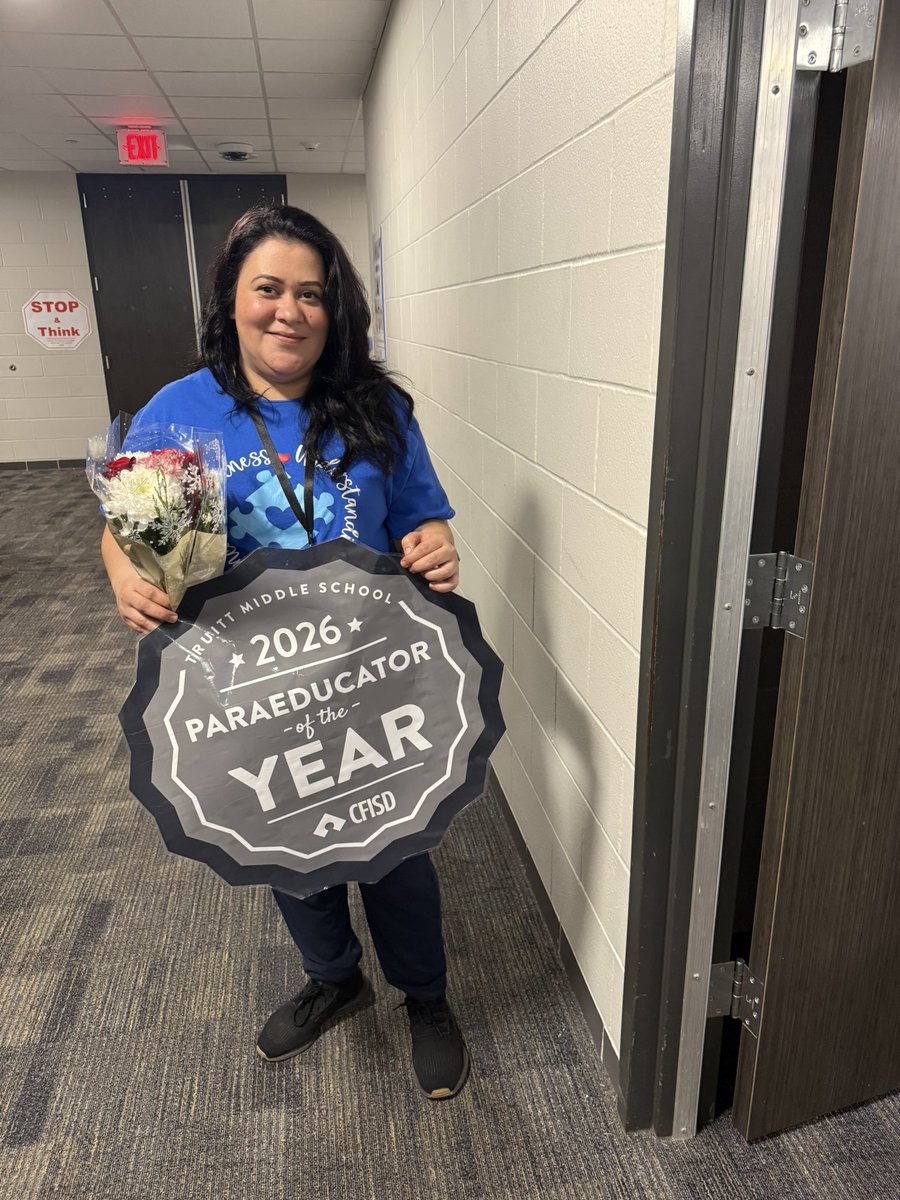truittcfisd's tweet photo. Congrats to our paraprofessional of the year Ms. Zermeno! You are doing amazing things supporting our staff and students. We appreciate you! #RTP #IBelieve #RememberThePACK #CFISDspirit #ChooseCFISD #PathToAmazing https://t.co/nWdoLperrB