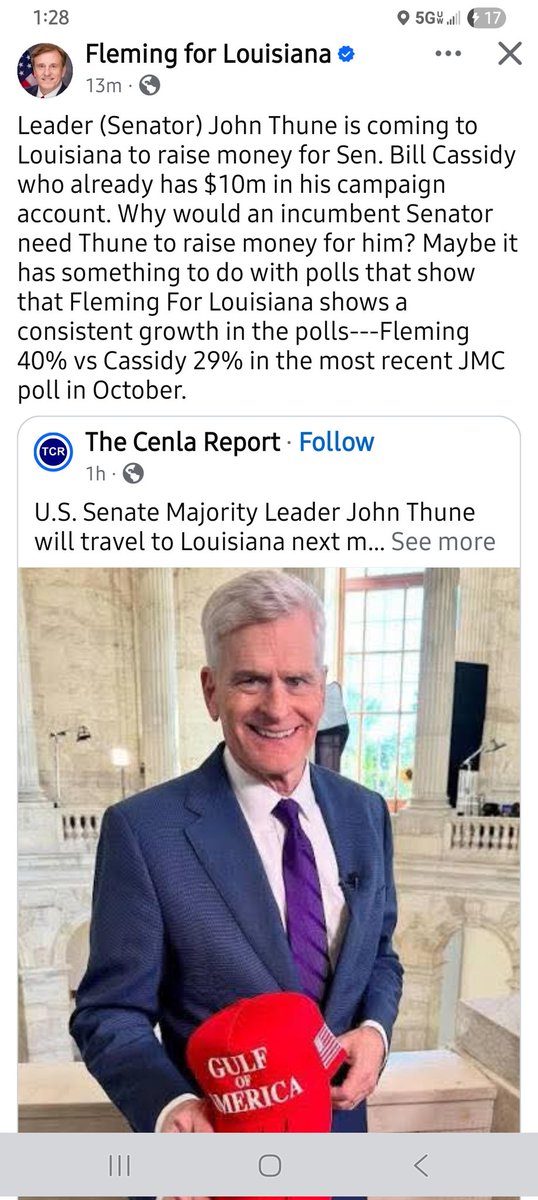 HeathCWalker74's tweet photo. @realDonaldTrump @DonaldJTrumpJr @EricTrump @LaraLeaTrump @JDVance @TulsiGabbard @RobertKennedyJr @TuckerCarlson LOUISIANA will not stand for @LeaderJohnThune putting RINOS over #MAGA. Is THIS the kind of crap y'all plan to pull over the next year? @FlemingforLA is our pick! https://t.co/Ya0QVKKQbu