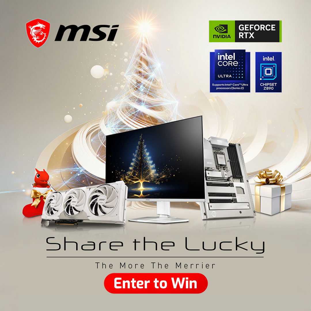 msiUSA's tweet image. Share your Lucky this holiday season and win awesome prizes with MSI! 🎄🎁

📅 12/18/2025 – 01/05/2026
See all about it and enter here: msi.gm/S394A850

Happy holidays and good luck 💖