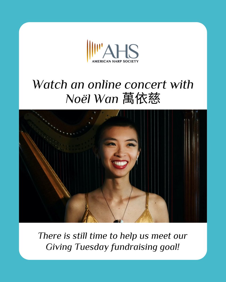 Join the American Harp Society and International Competition Winner Noël Wan for a special online concert, now available to view on the website! ⭐ This presentation is a pay-what-you-can. Please consider making a donation of any amount - loom.ly/VJTcJhw