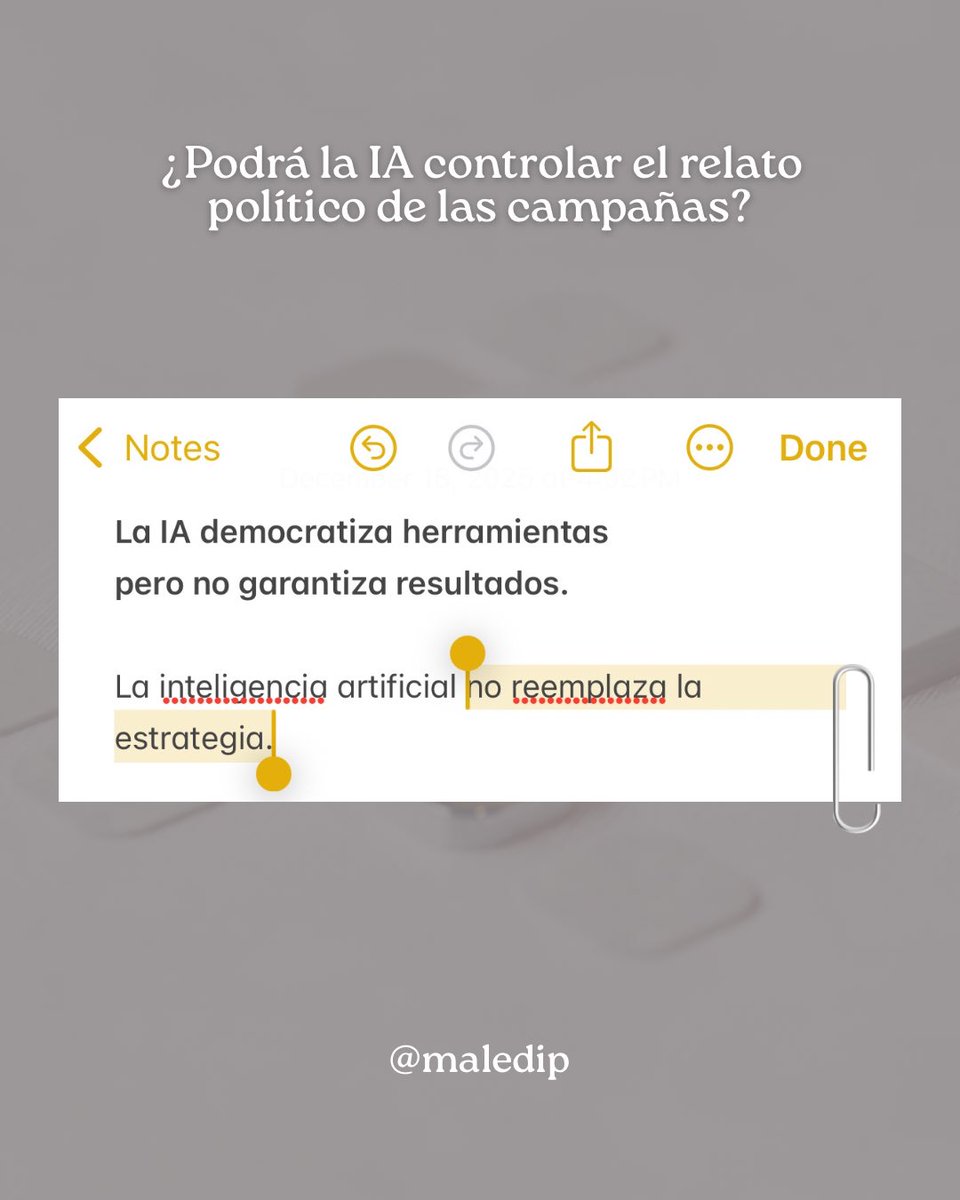 maledip3's tweet image. Charlemos un poco sobre lo que implica la Inteligencia Artificial en la comunicación política. 

Me interesa mucho leerlos en los comentarios 👇🏼

#compol #compoldigital #ia #rrss