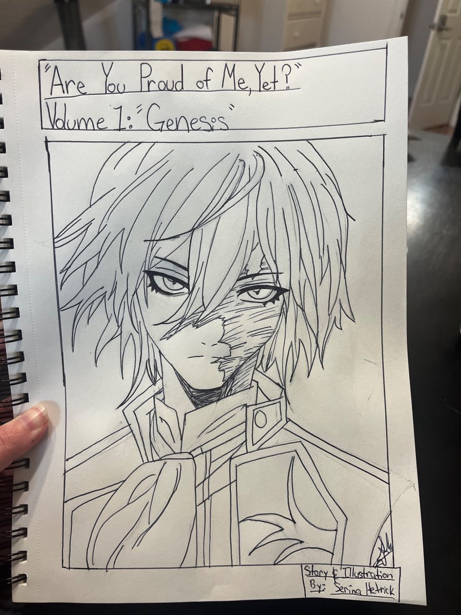 SoulForgotten's tweet photo. First and final sketch of the cover of book one. For my manga Series, “Are You Proud of Me, Yet?” Book 1: Genesis https://t.co/GEr5uPgPR4