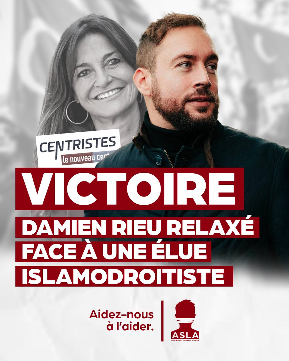 ✅ Damien Rieu et l'ASLA remportent une VICTOIRE CONTRE UNE ÉLUE ISLAMODROITISTE : 
Marion Maréchal également relaxée ! 

👉 La justice a tranché : <a href="/DamienRieu/">Damien Rieu</a> et <a href="/MarionMarechal/">Marion Maréchal</a> sortent victorieux et sont relaxés face à la plainte en diffamation déposée par la députée LR de Metz