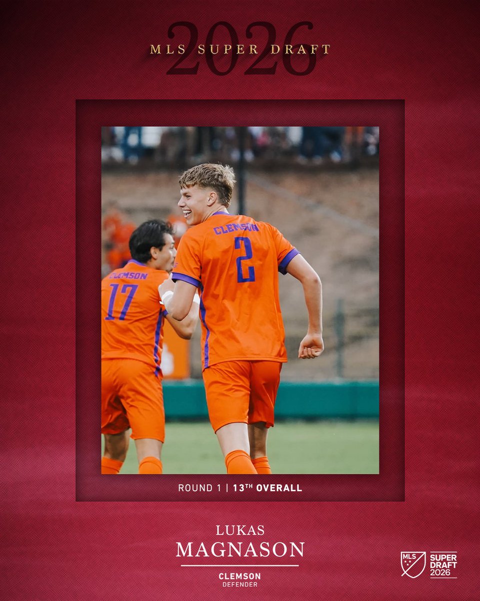 Welcome to Grid City, Lukas 🟦⬜️🟦⬜️

We have selected Lukas Magnason from <a href="/ClemsonMSoccer/">Clemson Men's Soccer</a> with the 13th overall pick in <a href="/MLS/">Major League Soccer</a> SuperDraft
