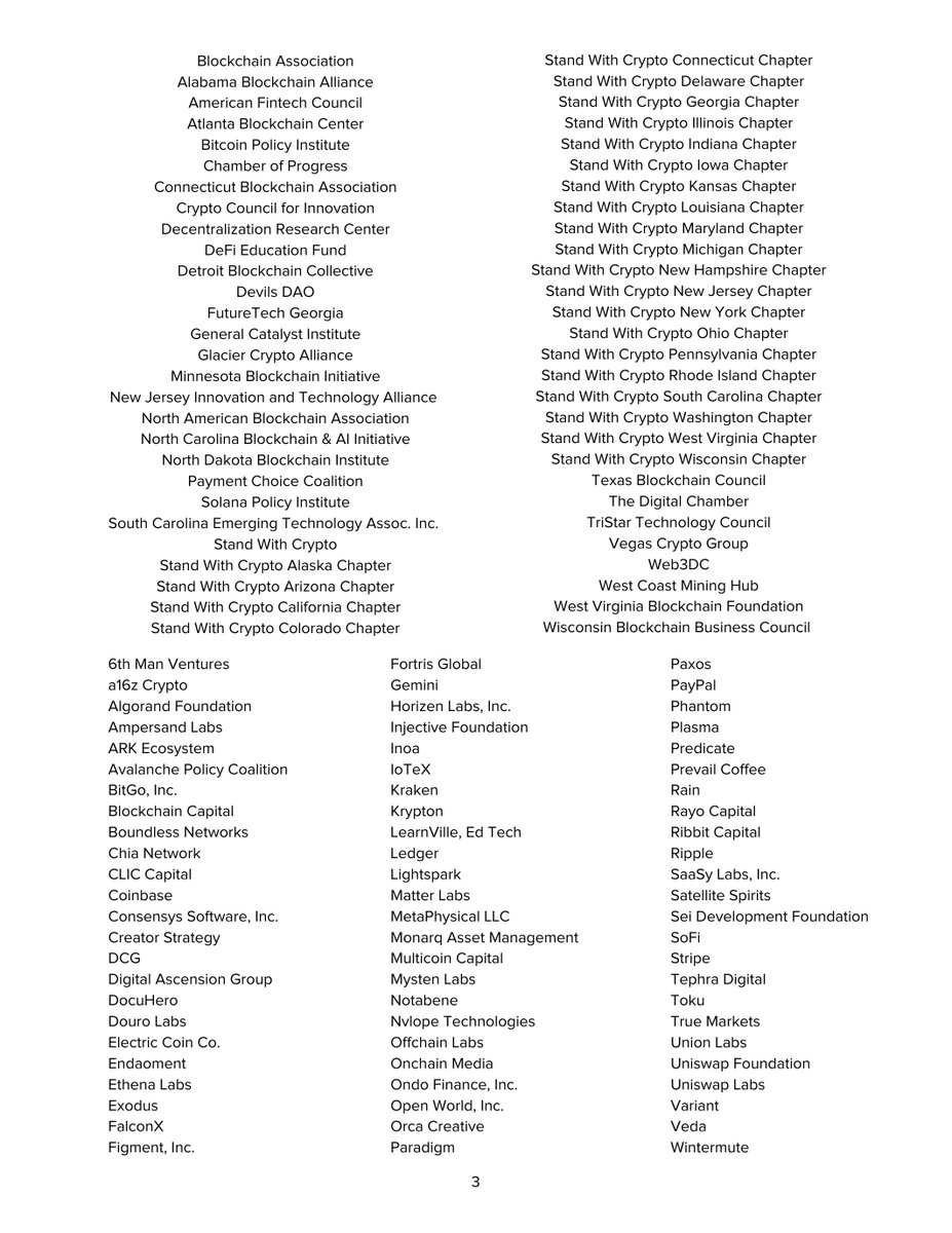 BlockchainAssn's tweet image. 1/ Today, we led a broad coalition of more than 125 industry leaders in a letter to Congress urging lawmakers to preserve the rights enumerated in the GENIUS Act that ensure the United States remains the most competitive and innovative capital market in the world.

🧵👇