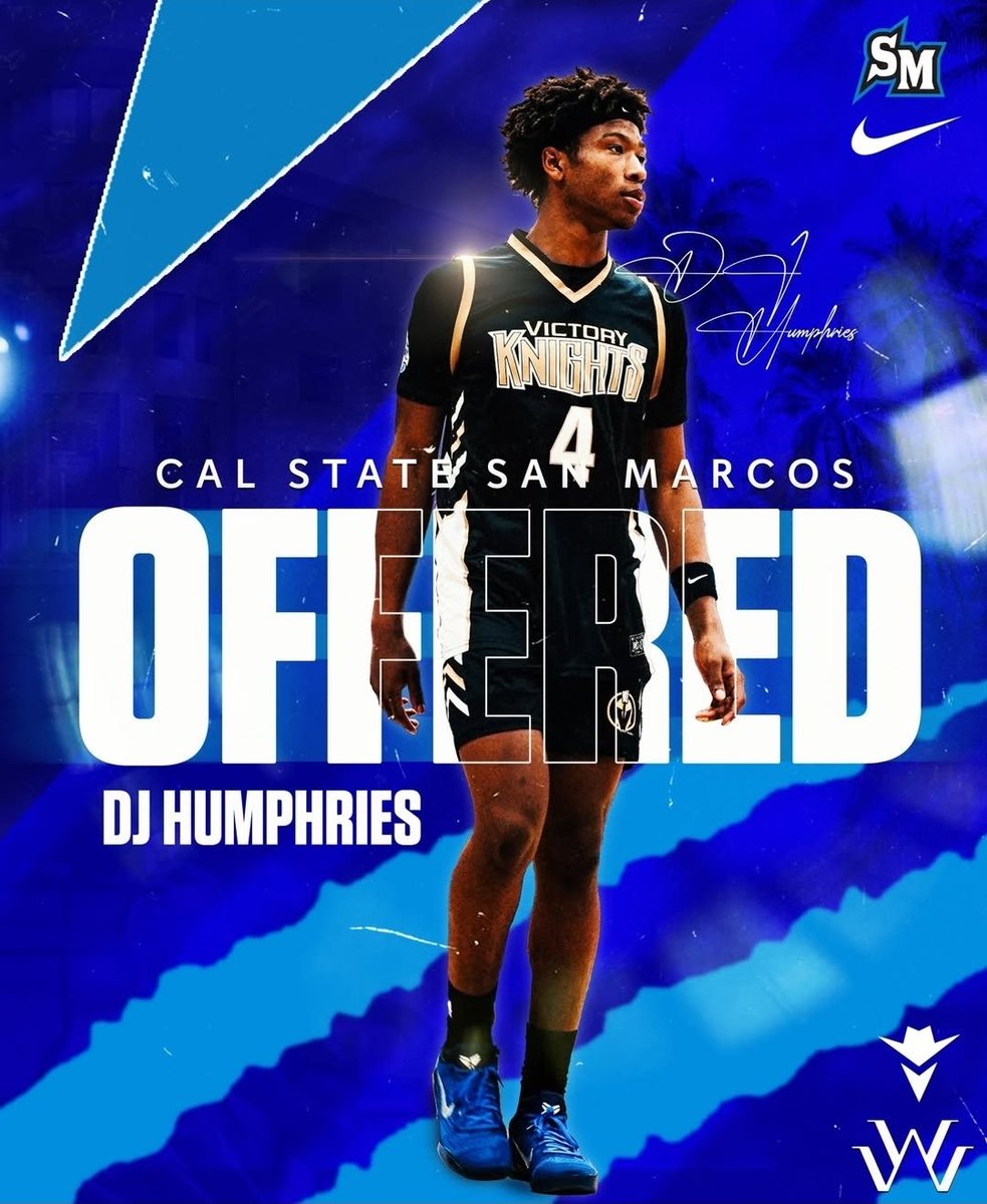 Congrats to <a href="/VCAKnights_MBB/">Victory Christian Academy</a> player Sammell "DJ" Humphries on his offer from <a href="/CSUSM_MBB/">CSUSM Men's Basketball</a> This is well deserved by a young man who puts it on the line everyday. Thank you to <a href="/coachbergeson/">Brady Bergeson</a> and staff for believing in him. Special shout out to <a href="/CoachDante_/">Coach Dante</a> and <a href="/WWFE_RCT/">WeWorkforEverything Recruiting</a> 
#WhyNotVCA