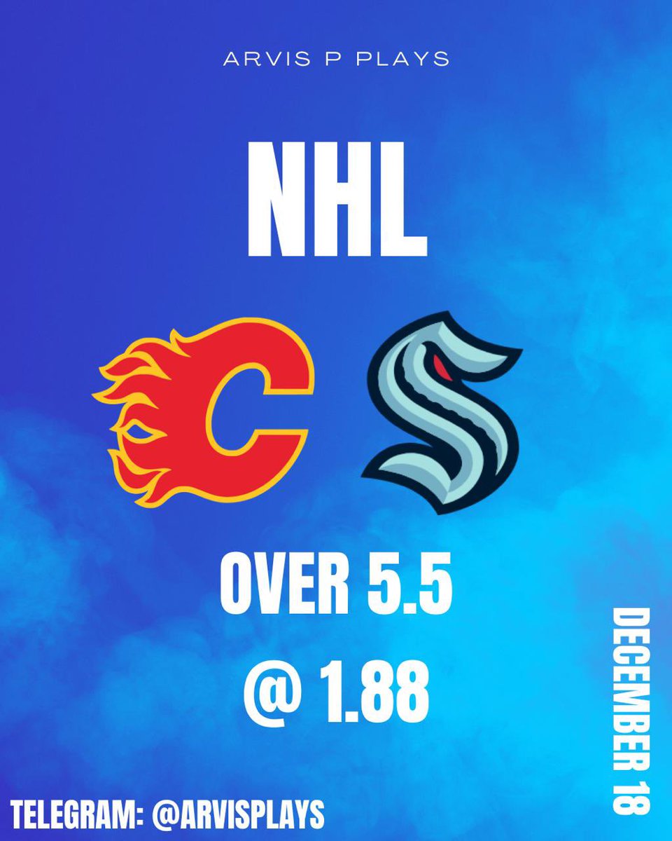 arvisplays's tweet image. 🏒 NHL | Flames vs Kraken

🔥 Pick: Over 5.5
💰 Odds: 1.88 (-114)
📊 Stake: 3%

Flames rolling offensively, Kraken firing plenty of shots. No hot goalies on either side — goals expected. Value spot.

LET’S GO! ⭐️☄️💥