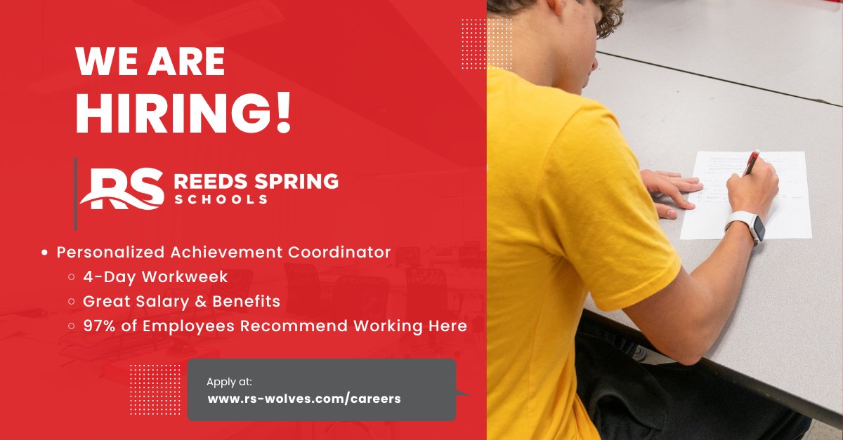RSWolves's tweet image. We have a new position to lead and teach in the district’s secondary alternative learning environment. 

Click on the link below to learn more about and apply for the Personalized Achievement Coordinator position.

applitrack.com/wolves/onlinea…
