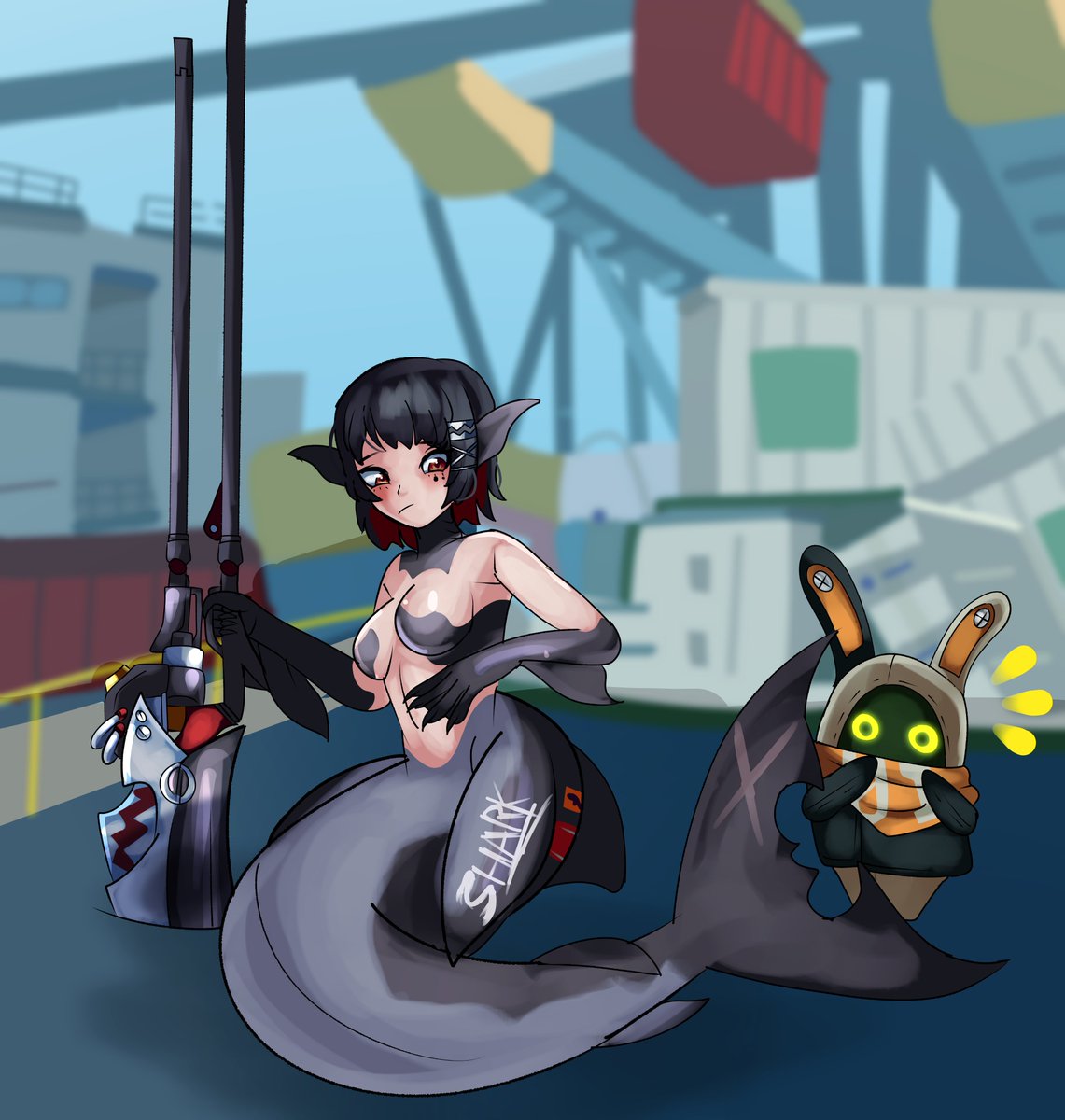 Mershark Ellen Joe
Commission for MonsterGirlMenagerie on DA 

One of my favorite drawings despite how complex this was with all these alts

#Mermaid #Commission #ZenlessZoneZero  #fanart #digitalart