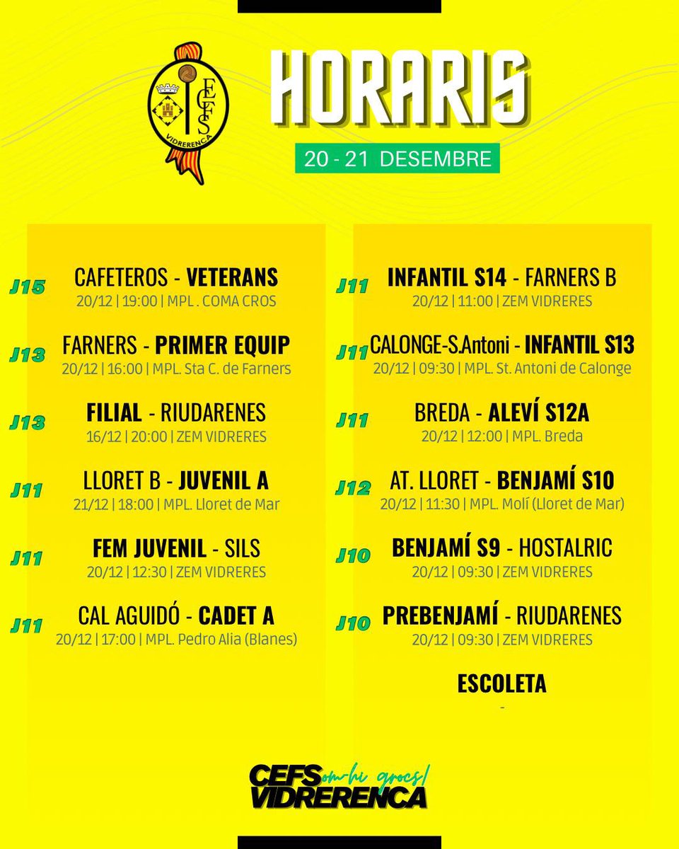 Agenda del cap de setmana:

#somhigrocs