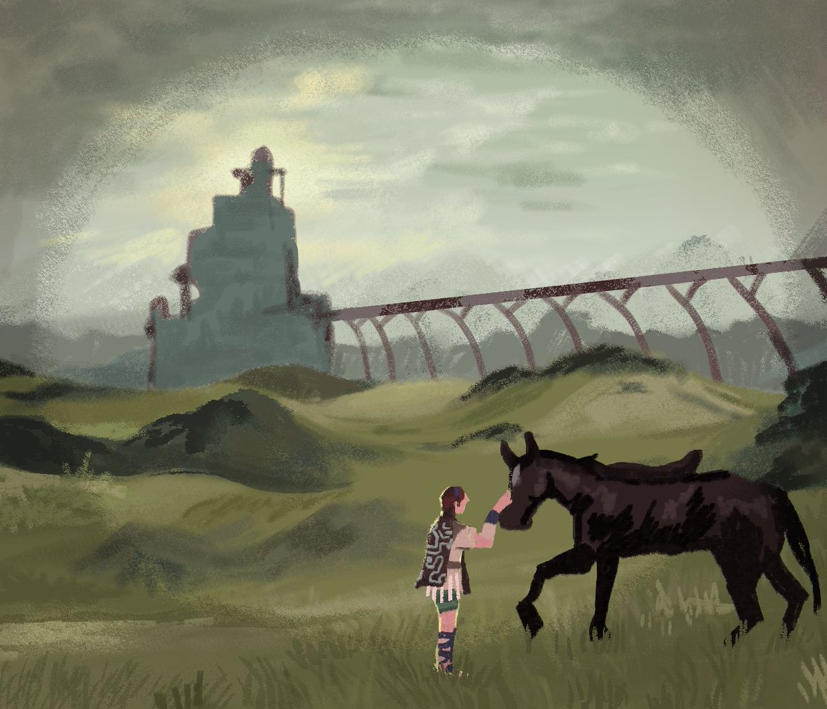I love shadow of the colossus because it feels like a weird dream