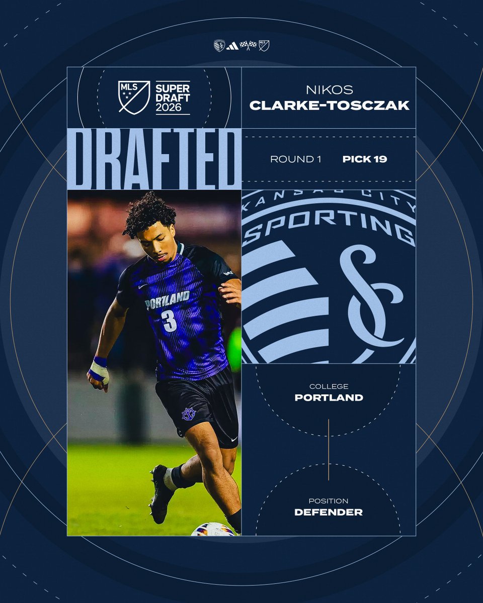 We've acquired the 19th pick from Colorado Rapids in exchange for $50,000 in GAM and our 44th pick.

With the 19th pick of the MLS #SuperDraft 2026, #SportingKC selects Nikos Clarke-Tosczak from <a href="/PortlandMSOC/">Portland Pilots Men's Soccer</a>.
