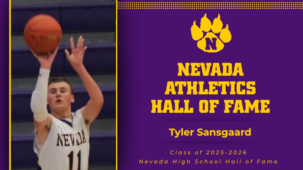 cubsactivities's tweet photo. Congratulations to Class of 2020 athlete Tyler Sansgaard on selection to the 2025-2026 Nevada Athletics Hall of Fame!

The Class of 25-26 will be celebrated on Jan 9th during halftime of the boy's basketball contest with West Marshall.

Bio in comments

#NevadaCubPride #TeamCubs https://t.co/7X24QJNMCz