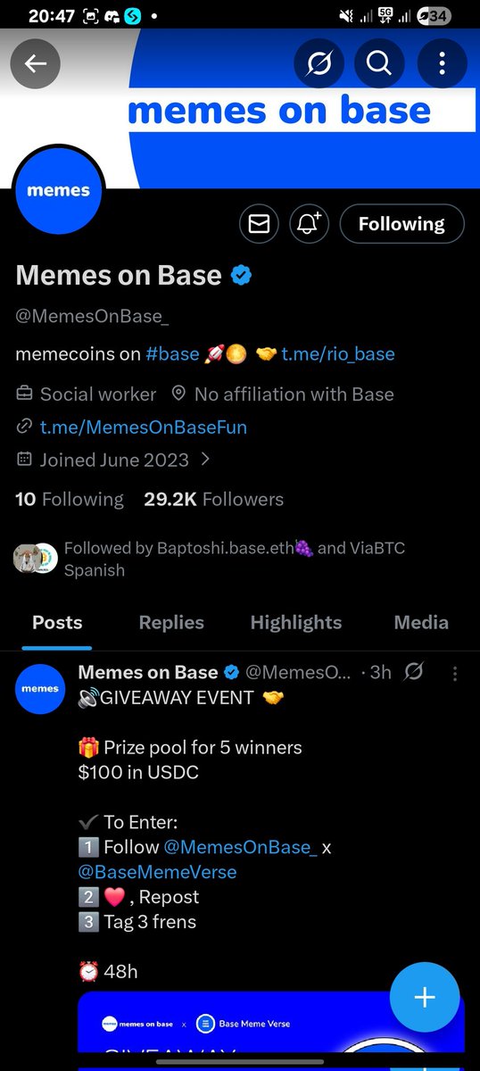 <a href="/MemesOnBase_/">Memes on Base</a> <a href="/BaptoshiSafe/">Baptoshi.base.eth🍇</a> @BaseMemeVerse <a href="/0xEllaCrypt/">EllaCrypt</a> 
<a href="/Chikwadookolo/">Chikwadookolo (Ø,G)</a> 
<a href="/0xmillysmith/">MILLYSMITH - drDev ⚡🦅</a>