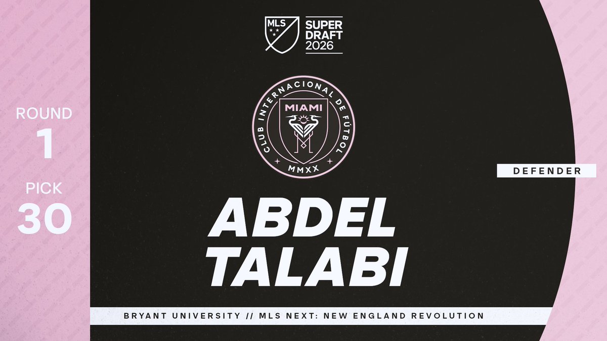 With the No. 30 pick in the 2025 MLS #SuperDraft, <a href="/InterMiamiCF/">Inter Miami CF</a> select defender Abdel Talabi out of <a href="/Bryantmensoccer/">Bryant Men's Soccer</a>. 

That's a wrap on Round 1! 🤝