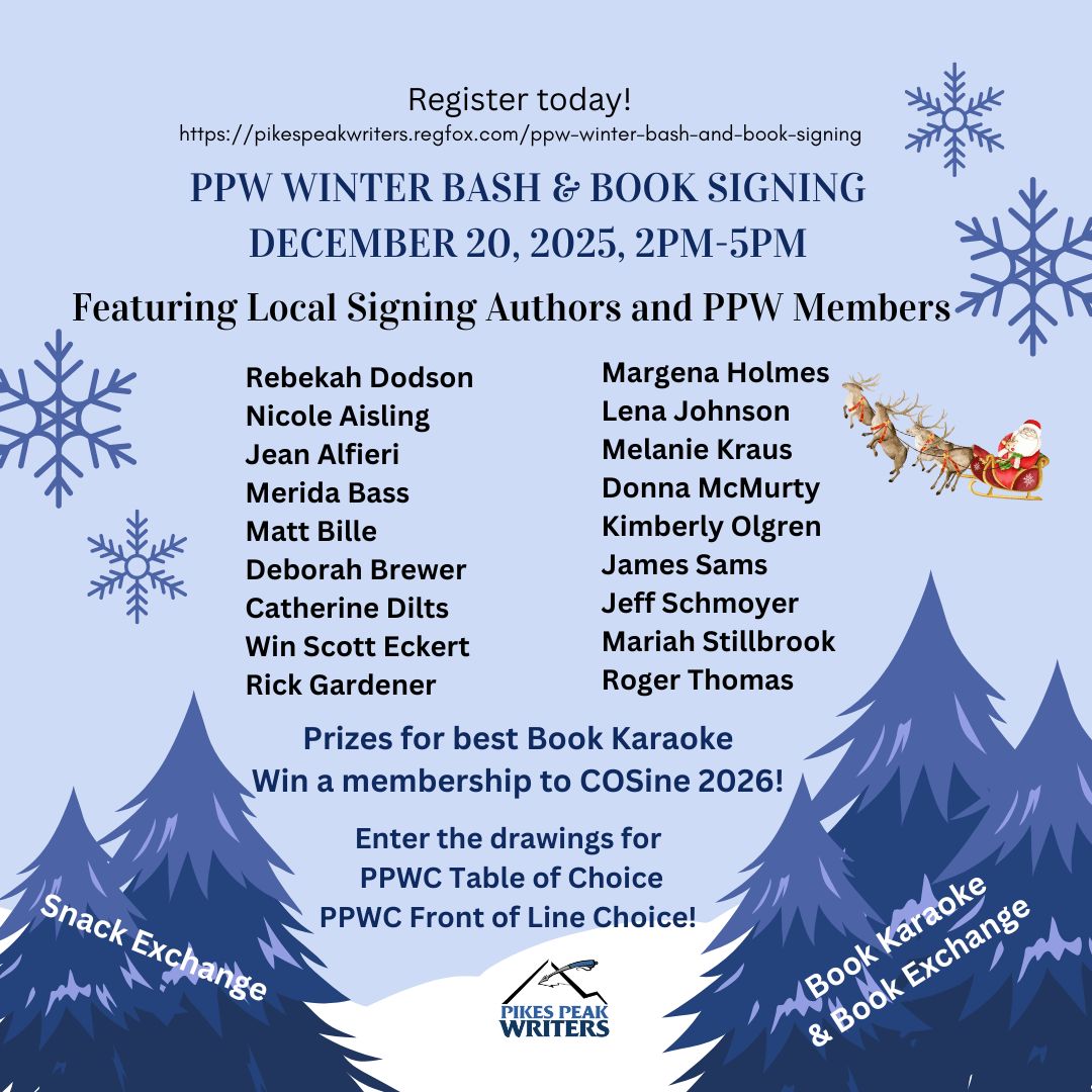 Santa has come to PPW early! This event is now 💲FREE💲 for everyone! Visit pikespeakwriters.regfox.com/ppw-winter-bas… now to register! 

NOTE: Already paid your $10? It will be refunded to the method of payment you used to  register.
#PikesPeakWriters