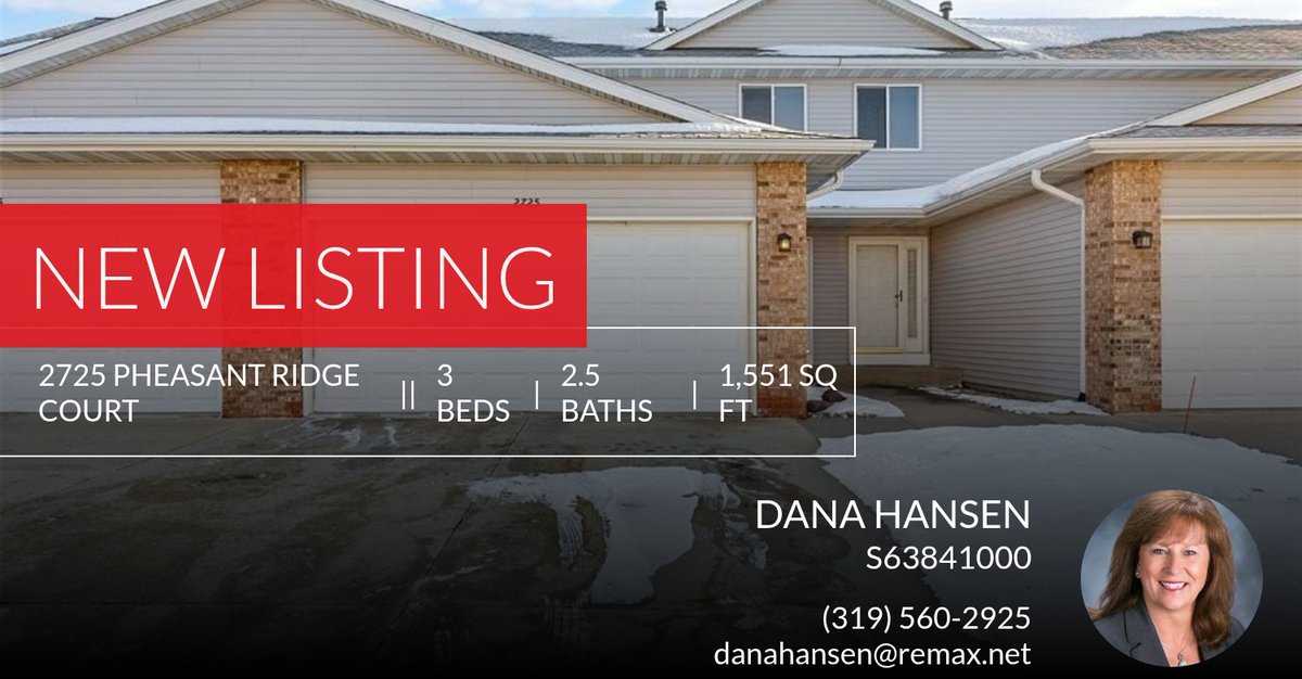 TheHansenTeam's tweet photo. 📍 New Listing 📍 Take a look at this fantastic new property that just hit the market located at 2725 Pheasant Ridge Court in Marion. Reach out here or at (319) 560-2925 for more information

Dana Hansen
The Hansen Team
RE/MAX Conc... https://t.co/LyMfuKJIeM https://t.co/LKssXvTOgZ