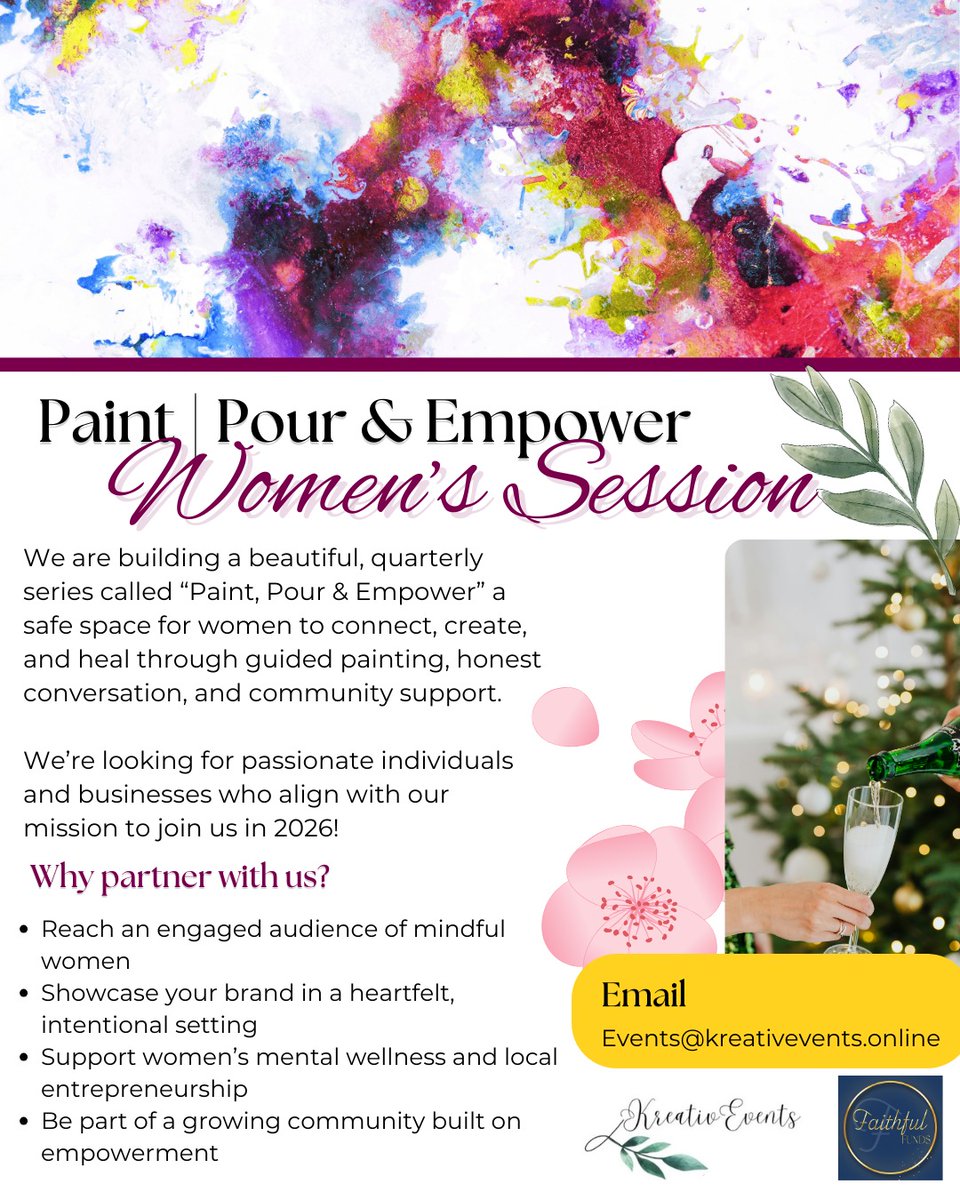 LeesaBaybeeh's tweet photo. A safe space for women to create, connect, and heal 🎨🍷
Paint, Pour &amp; Empower is a quarterly women’s session built on creativity, honest conversation, and community

Let’s empower women💜together.
📩 events@kreativeevents.online

#PaintPourAndEmpowerr #KreativEvents https://t.co/YimhnWZBKd