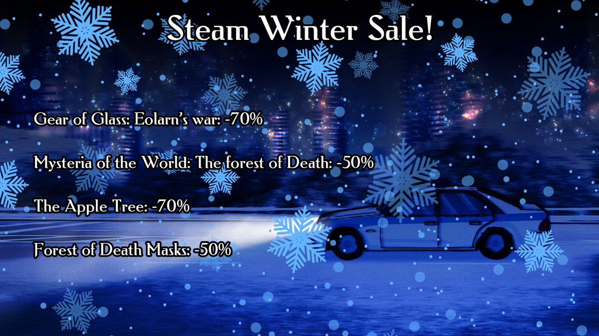 You can find our games in our profile header.

#visual_novel #vn #videogame #indie #indiedev #gamedev #steam #rpg_maker #otome #otomegames #indiegames #indiegame #indiegamedev #sale #wintersale #steam #winter_sale