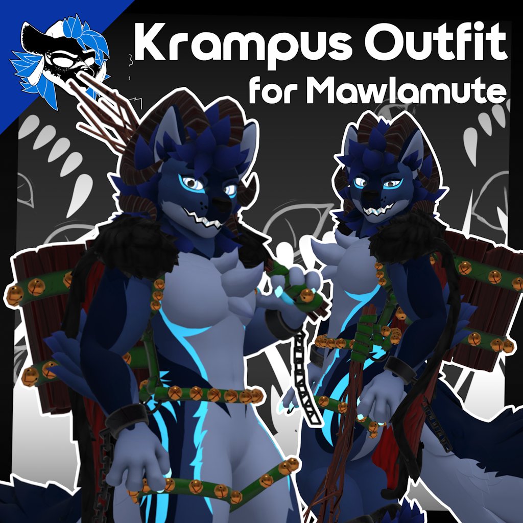 ❄️While snow coats the ground and cheer fills the air, It's hard to think something might give you a scare!
But while some dream and excite about Christmas Eve night, Others live to Rip and to Tear~
The Krampus Outfit for The Mawlamute is out NOW! 
Get it in the Links Below! 🔗👇