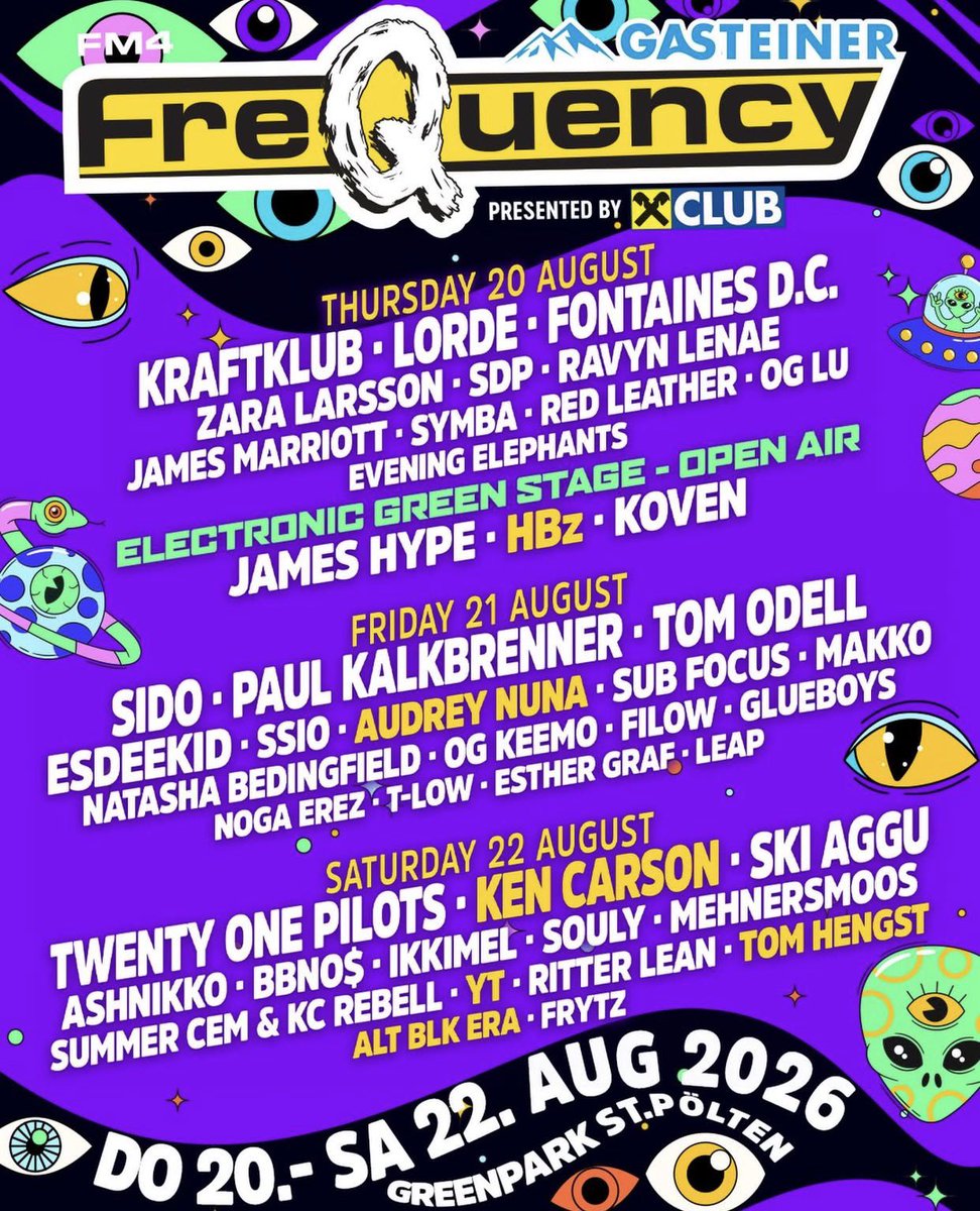 kenrelated's tweet image. Ken Carson will be performing at the Frequency Festival in Austria on August 22nd, 2026 👀🇦🇹