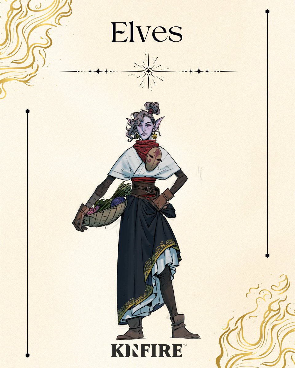 incredidream's tweet image. often seen as fragile due to their sensitivity to light, elven strength rivals that of humans. Many have become renowned soldiers, acrobats, and wrestlers. With their keen hearing and eyesight, elves can be formidable opponents.

#Kinfire #KinfireLore #Atios