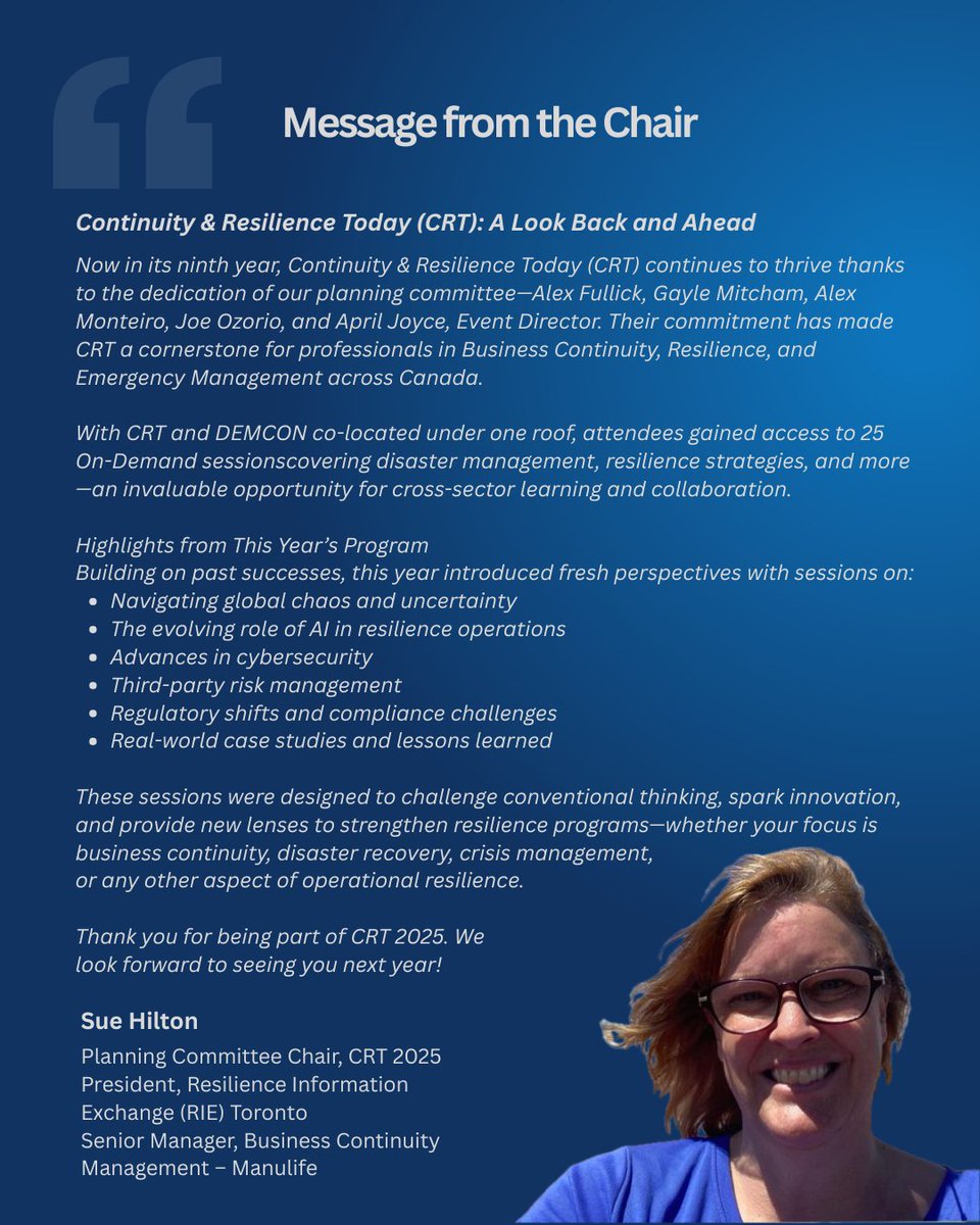 Continuity & Resilience Today! tweet media