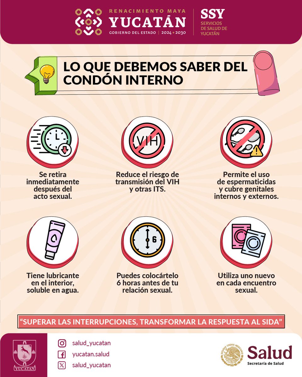 salud_yucatan's tweet photo. El condón interno es un método anticonceptivo y de protección contra las ITS. Acude a tu unidad de #salud o al #CAPASITS para mayor atención y para realizarte una prueba #gratuita, #segura y confidencial. https://t.co/MJkSsVbWrW