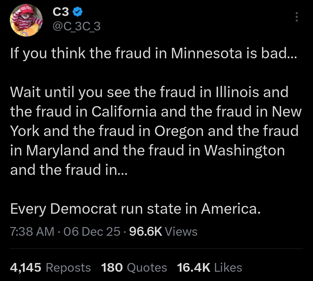 OldeWorldOrder's tweet image. If we found $9B in just one state, imagine what we're going to find when we audit the other 49.