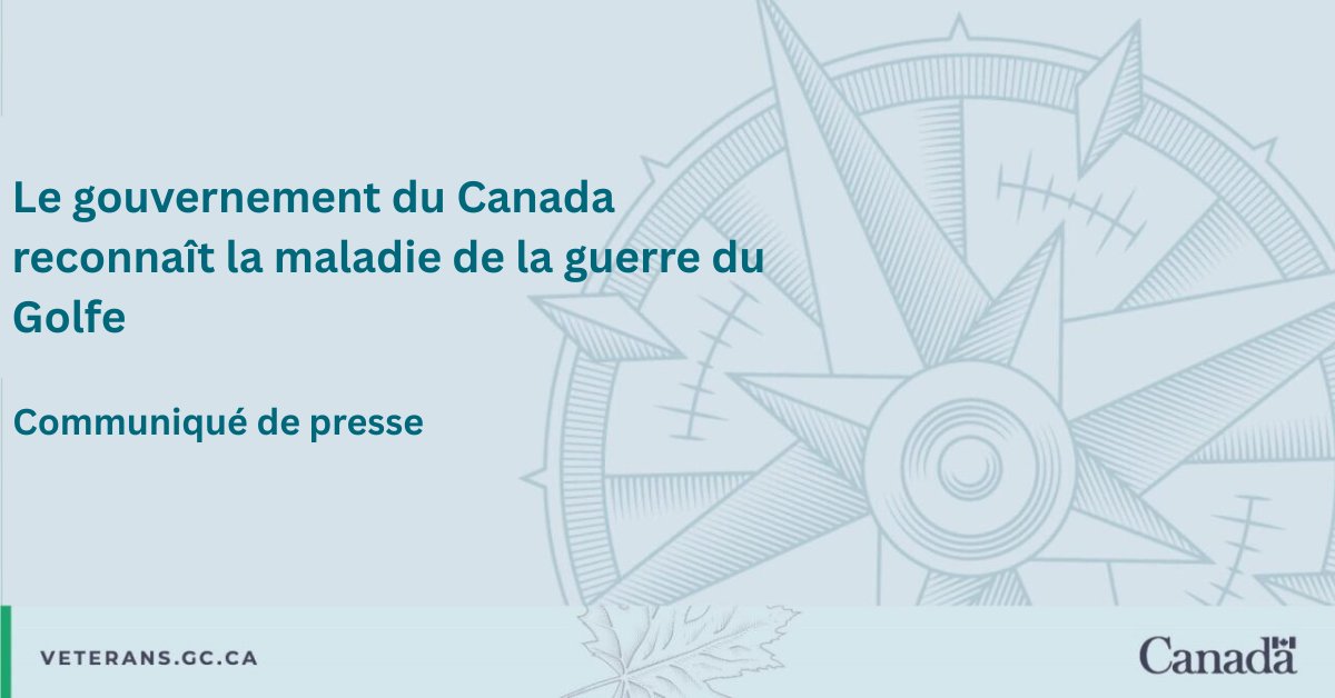 « La reconnaissance officielle de la maladie de la guerre du Golfe comme diagnostic [...] témoigne de notre engagement à répondre aux besoins des femmes et des hommes qui ont fièrement servi notre pays en uniforme. » - L’honorable Jill McKnight

ow.ly/TaPc50XLGGZ