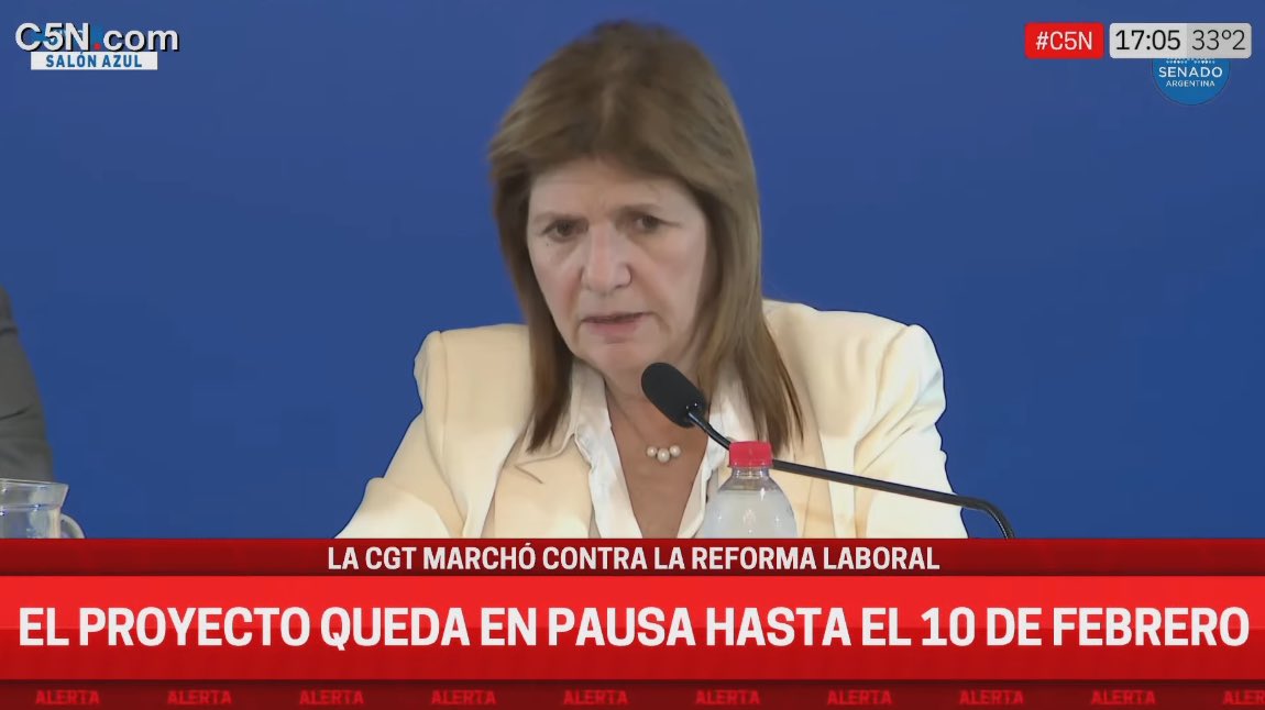 El Proyecto de ley de la Reforma Laboral se suspende hasta el 10 de Febrero.

Para los que dicen que MARCHAR y MOVILIZAR no surge EFECTO