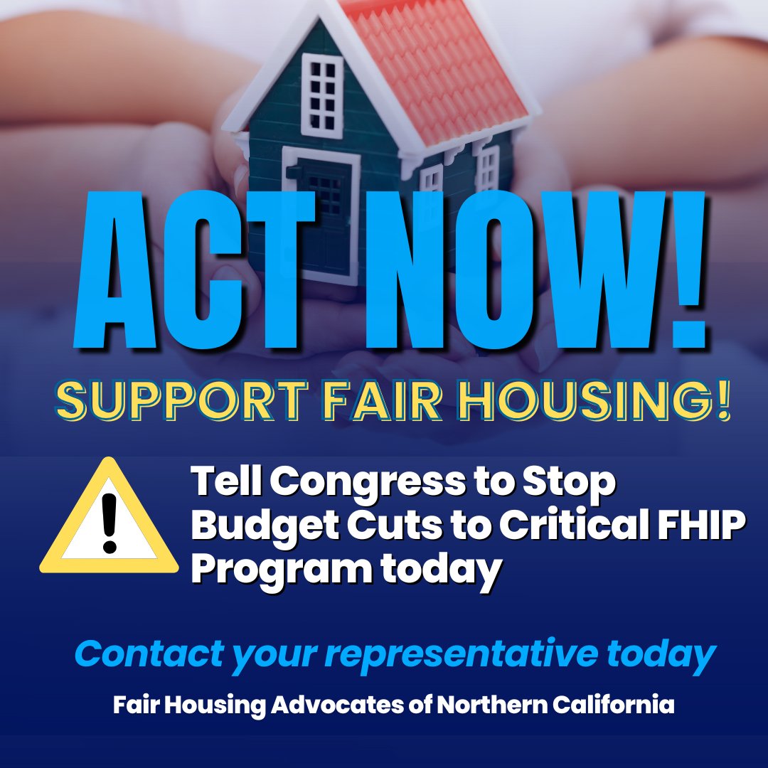 FHIP is at risk. Congress could vote any moment to cut the only federal funding for local fair housing enforcement. Without it, 75% of housing discrimination complaints could go unaddressed. Act now to protect fair housing:
 bit.ly/ACTNOW4FHIP
#SaveFHIP #FairHousing #FHANC