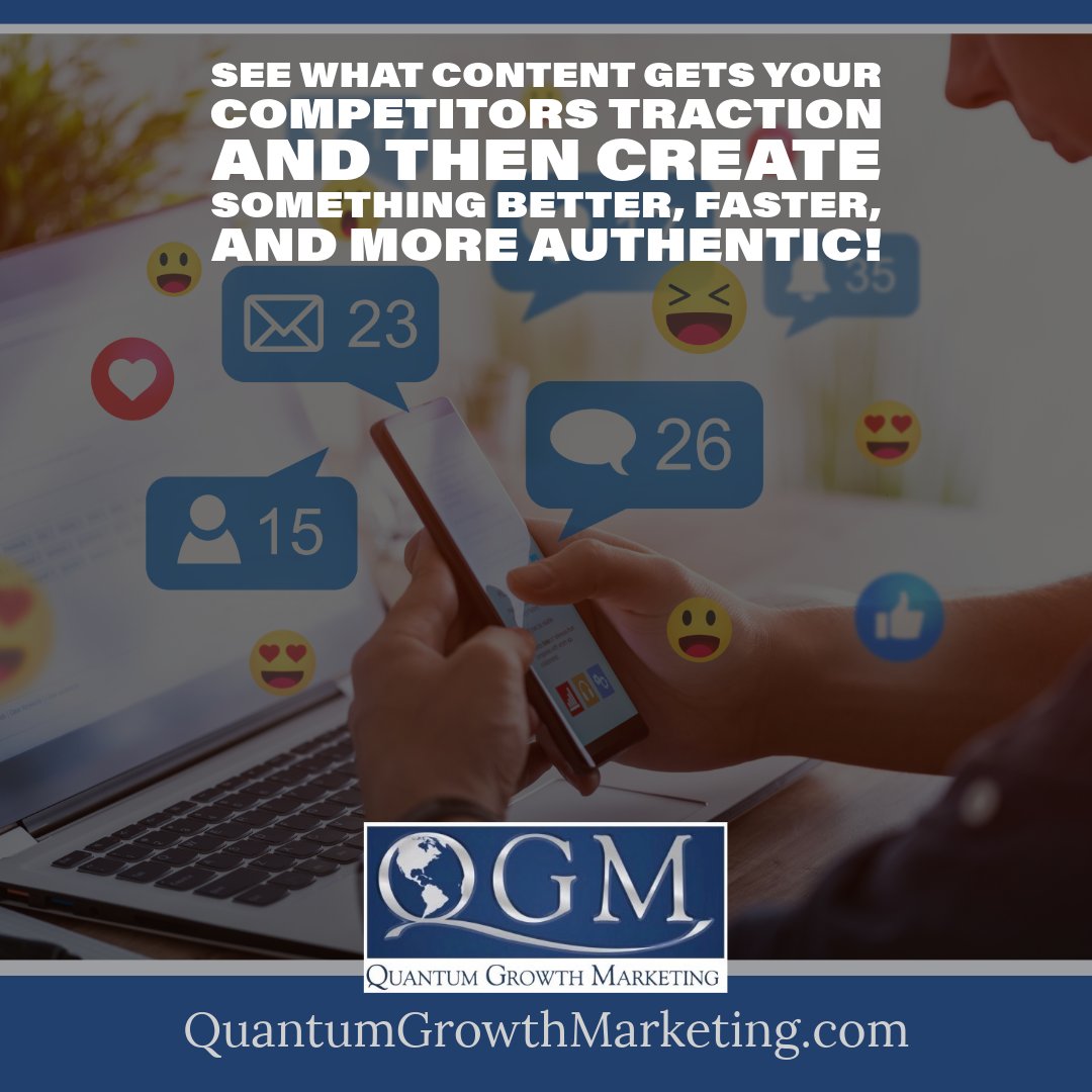 qgmnow's tweet image. 🔍 See what content gets your competitors traction and then create something better, faster, and more authentic!

The Best Digital Marketing Agency: quantumgrowthmarketing.com

🥇 Most compete, you must dominate!

#CompetitiveEdge #MarketingTips #SmallBusiness #D...