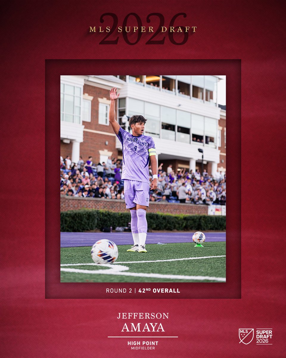 Jefferson’s time in Claret &amp; Cobalt starts now

We have selected Jefferson Amaya from <a href="/HPUMSOCCER/">High Point University Soccer</a>  with the 42nd overall pick in <a href="/MLS/">Major League Soccer</a> SuperDraft