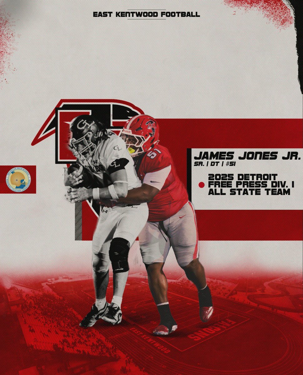 coachtspence's tweet image. Congratulations to our players that received All State honors this season!

DT James Jones Jr. (Committed to Ferris State)
WR Ahman Edmonds (Uncommitted)
QB Kayd Coffman (Signed with Michigan State)