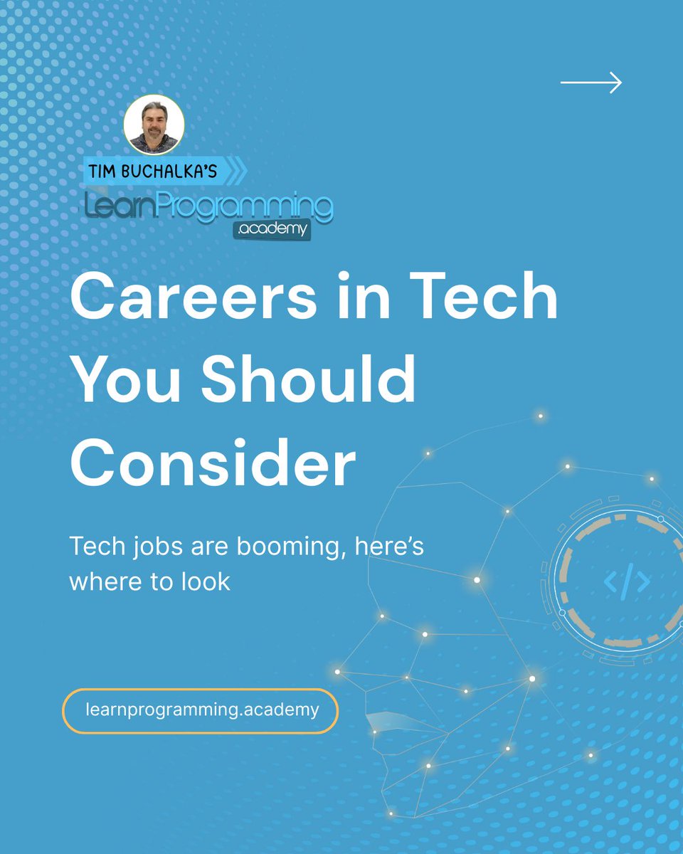 timbuchalka's tweet photo. If you are exploring your next career move or planning a transition into technology, now is the time to invest in skills that employers consistently value.
Learn where the opportunities are, & how to prepare for them, with Learn Programming Academy.
#CareersInTech #TechCareers https://t.co/czeu2kWwza