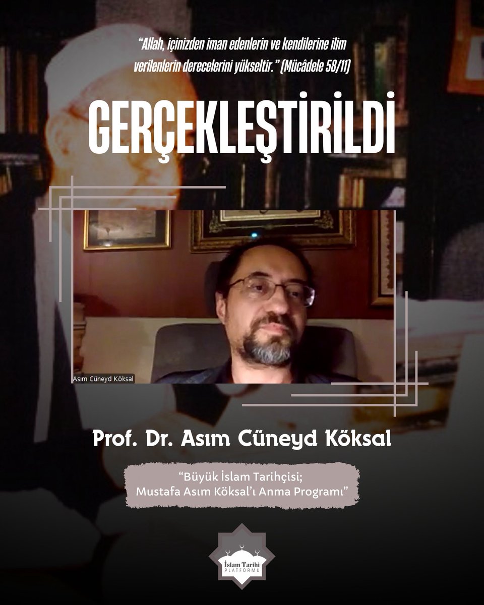 “Büyük İslam Tarihçisi Mustafa Asım Köksal” Anma Programı Gerçekleştirildi…

Fatih Sultan Mehmet Vakıf Üniversitesi İslami İlimler Fakültesi bünyesinde faaliyet gösteren İslam Tarihi Platformu tarafından, büyük İslam tarihçisi Mustafa Asım Köksal’ı rahmet ve hürmetle yâd etmek